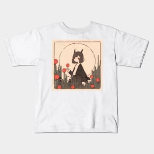 Paper Illustration of Devil Girl Kids T-Shirt